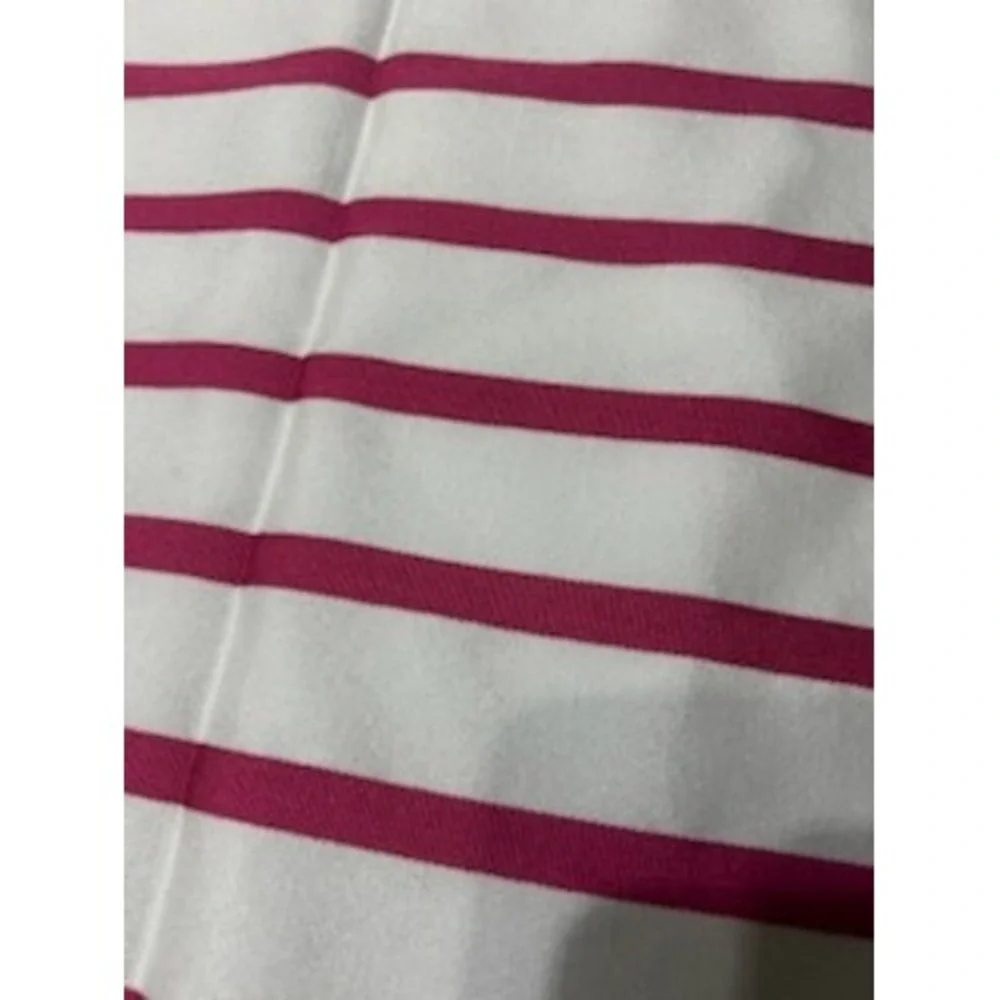 Kate Spade New York Pink White Striped Fabric Shower Curtain 72 x 72